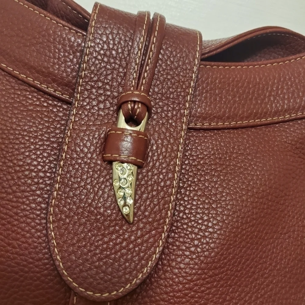 CATS Burgundy Pebble Grain Leather Hobo Bag, Classic